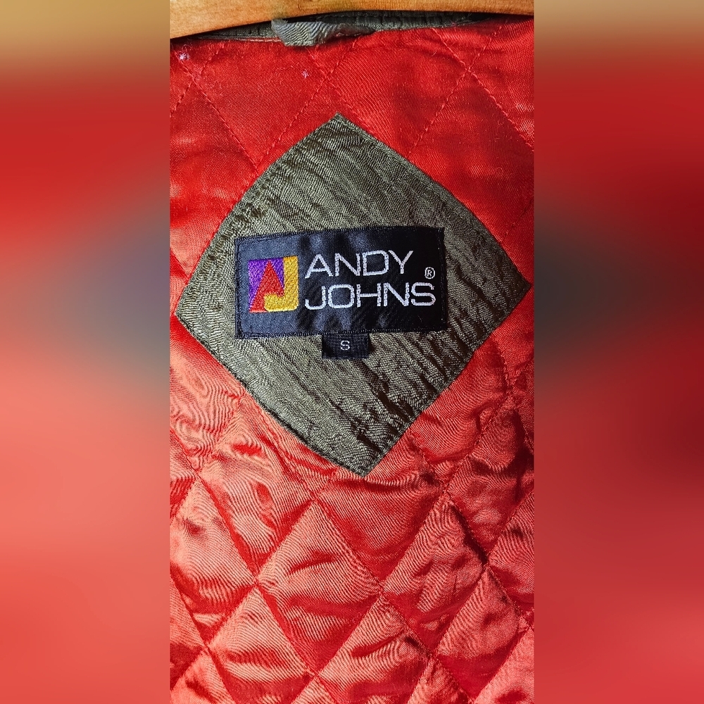 ​Andy Johns Women S Olive Drab Crinkle Nylon Jacket Vintage Quilted Lining Gorp - Picture 8 of 11